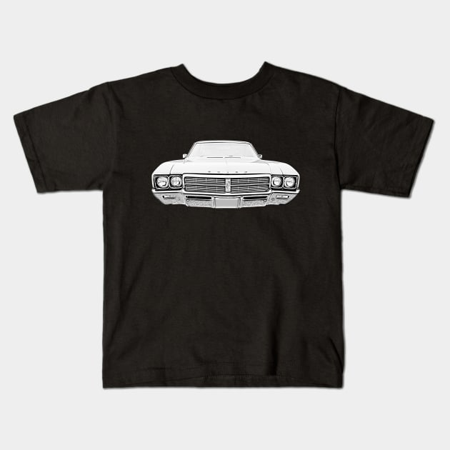 Buick Skylark 1960s American classic car monochrome Kids T-Shirt by soitwouldseem